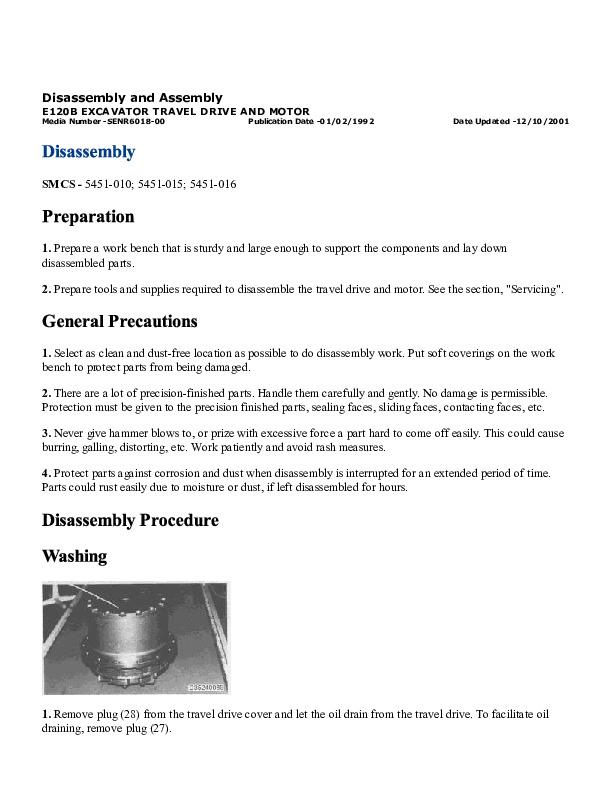 Caterpillar E110B & E120B Excavators Repair Service Manual | A++ Repair ...